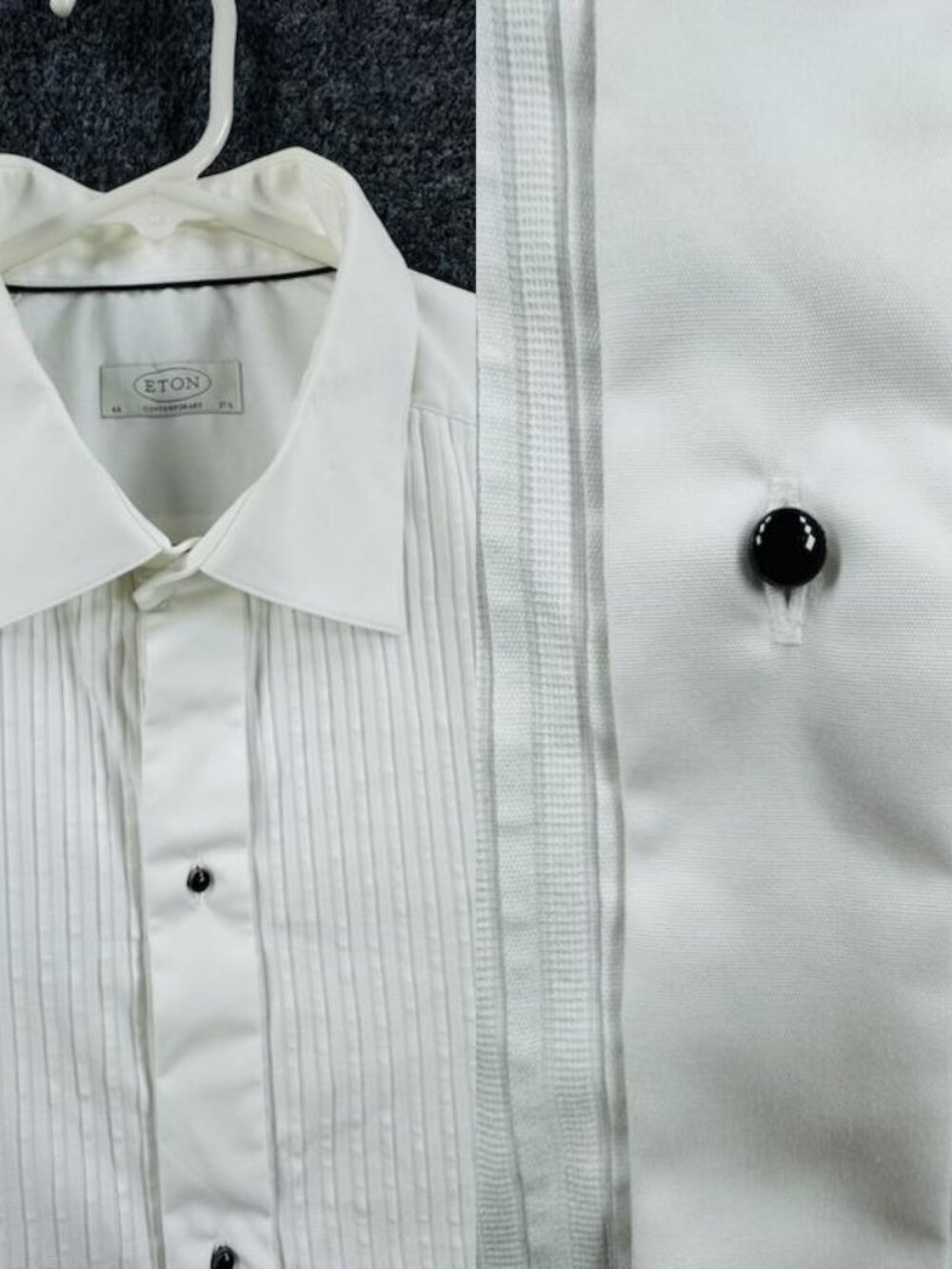Eton Formal Savoy French Cuff Contemporary Mens White Cotton 17.5 Point Formal